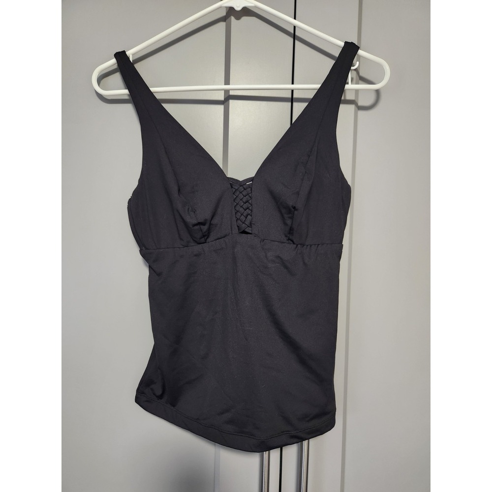 New SEA LEVEL 4 Swim Singlet Tankini Black Swim Top Tank Basket Weave
